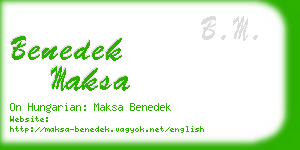 benedek maksa business card